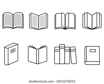 Book icon. Literary book icon collection. textbook icon Vector design drawings, notebooks, textbooks