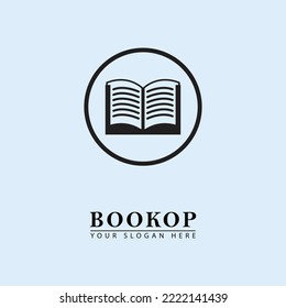 logotipo del icono del libro en círculo. combinación de libro abierto y círculo. adaptado a las necesidades de las empresas, escuelas, educación, etc.