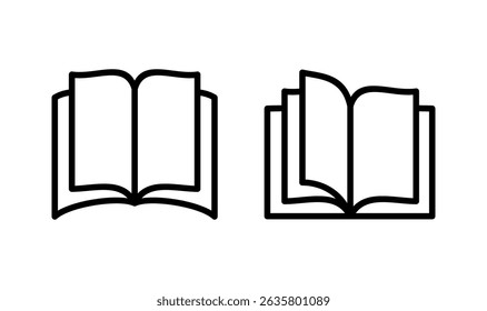 Diseño del logotipo del icono del libro. Signo y símbolo abiertos del libro. Icono del ebook