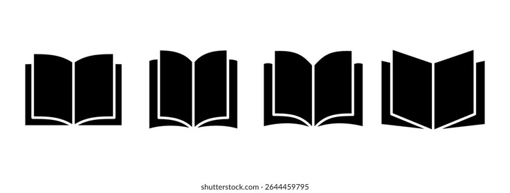 Ícone do livro logotipo design. abrir sinal e símbolo do livro. ícone do ebook