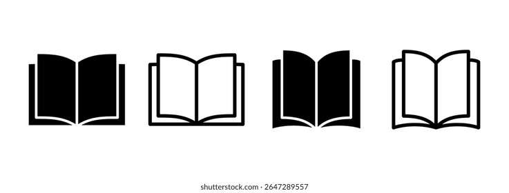 Diseño del logotipo del icono del libro. Signo y símbolo abiertos del libro. Icono del ebook