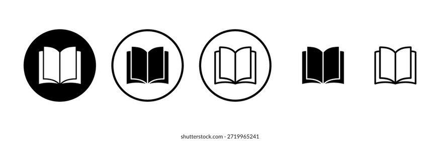 Diseño del logotipo del icono del libro. Signo y símbolo abiertos del libro. Icono del ebook