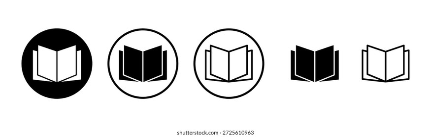Diseño del logotipo del icono del libro. Signo y símbolo abiertos del libro. Icono del ebook