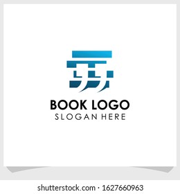 book icon logo design template, education brand logo design vector