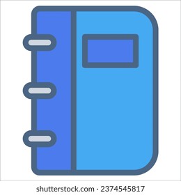 Book icon or logo illustration filled outline color style. Icon school line color.