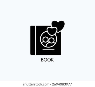 Icono de libro o logotipo Ilustración vectorial aislada