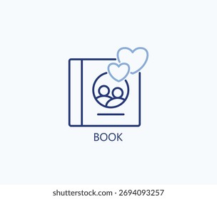 Icono de libro o logotipo Ilustración vectorial aislada