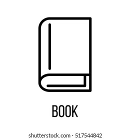 Book icon or logo in modern line style. High quality black outline pictogram for web site design and mobile apps. Vector illustration on a white background.
