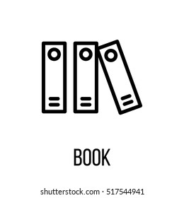 Book icon or logo in modern line style. High quality black outline pictogram for web site design and mobile apps. Vector illustration on a white background.