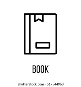 Book icon or logo in modern line style. High quality black outline pictogram for web site design and mobile apps. Vector illustration on a white background.