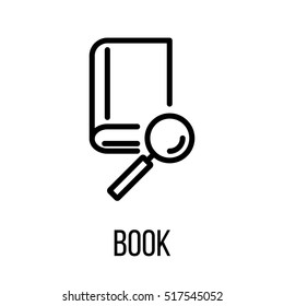 Book icon or logo in modern line style. High quality black outline pictogram for web site design and mobile apps. Vector illustration on a white background.