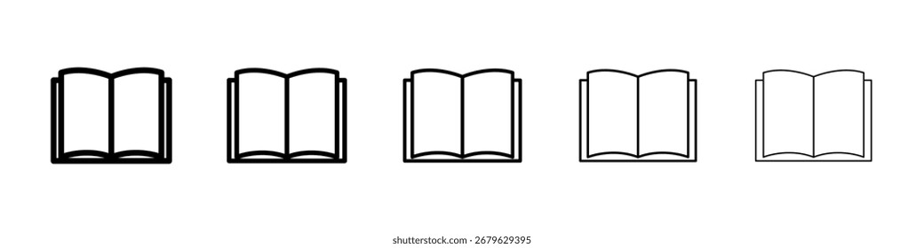 Book icon logo in stroke lines collection