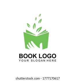 Plantilla de vectores de logotipos de iconos de libro