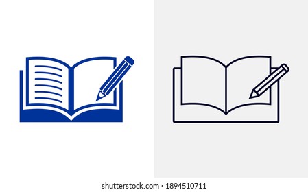 Book icon logo vector template, Education icon concepts, Creative design