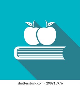 Book icon with a long shadow