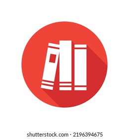 Book icon with long shadow effect. Vector illustration.
