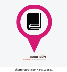Book icon with map pointer.book.vector illustration.