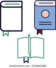 book icon, book mark icon