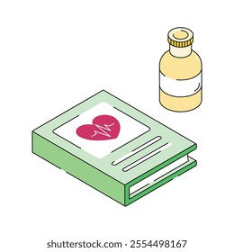 Book icon for medical reference or health studies.