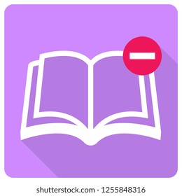 book icon with minus indicator. vector illustration 
