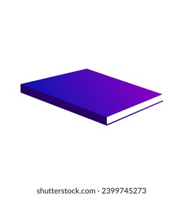 Icono del libro en broma. Plano, púrpura, plantilla de icono de libro. Icono de vector