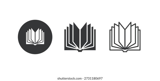 Icono de libro. Icono de serie múltiple. Pixel perfecto aislado sobre fondo blanco. Ilustración vectorial