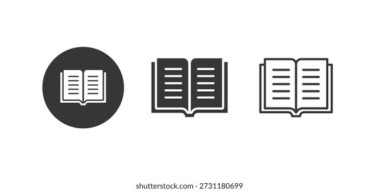 Book icon. Multi series icon. Perfect pixel isolated on white background. Vector illustration