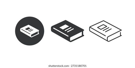 Icono de libro. Icono de serie múltiple. Pixel perfecto aislado sobre fondo blanco. Ilustración vectorial