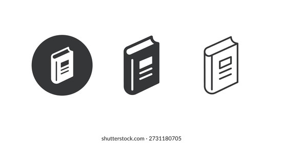 Icono de libro. Icono de serie múltiple. Pixel perfecto aislado sobre fondo blanco. Ilustración vectorial