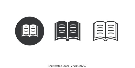 Icono de libro. Icono de serie múltiple. Pixel perfecto aislado sobre fondo blanco. Ilustración vectorial