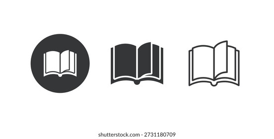 Icono de libro. Icono de serie múltiple. Pixel perfecto aislado sobre fondo blanco. Ilustración vectorial