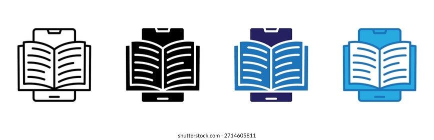 Book Icon Multi Style Vector Illustration