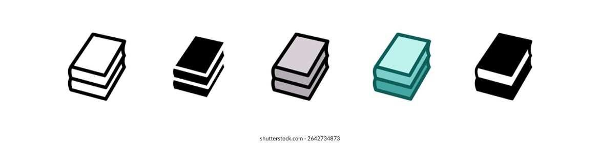 Icono de libro Ilustración vectorial múltiple