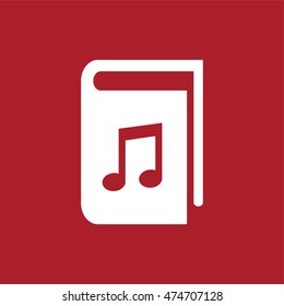 Book icon with music symbol . Vector illustration
