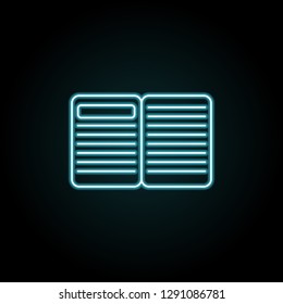 Book icon in neon style. Simple thin line, outline vector of education icons for UI and UX, website or mobile application