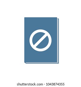 Book icon with not allowed sign. Book icon and block, forbidden, prohibit concept. Vector icon