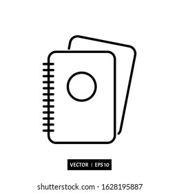 Book icon note book icon vector, illustration logo template for many purpose. Isolated on white background.