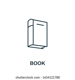 Book icon from office tools collection. Simple line Book icon for templates, web design and infographics