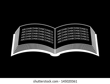   Book icon on black background