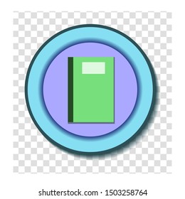 book icon on blue circle isolated.