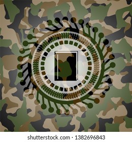 book icon on camo pattern