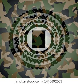 book icon on camo pattern