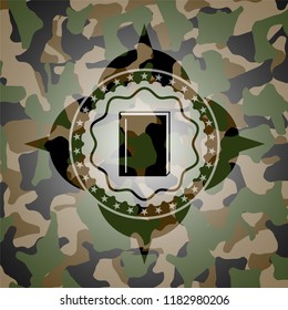 book icon on camo texture