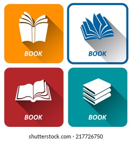 book icon on colorful background,vector illustration