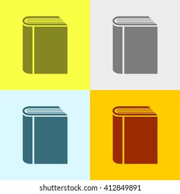 Book Icon on Four Different Backgrounds. Eps-10.