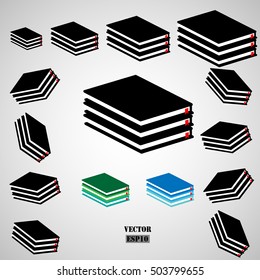 Book icon on gray background. Vector education concept design.