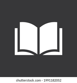 icono de libro sobre fondo gris para aplicaciones y sitios web