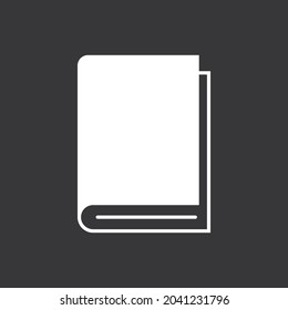 Icono del libro sobre fondo gris. Icono de educación