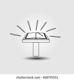 Book icon on a plinth