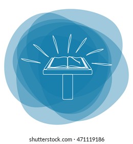 Book icon on a plinth